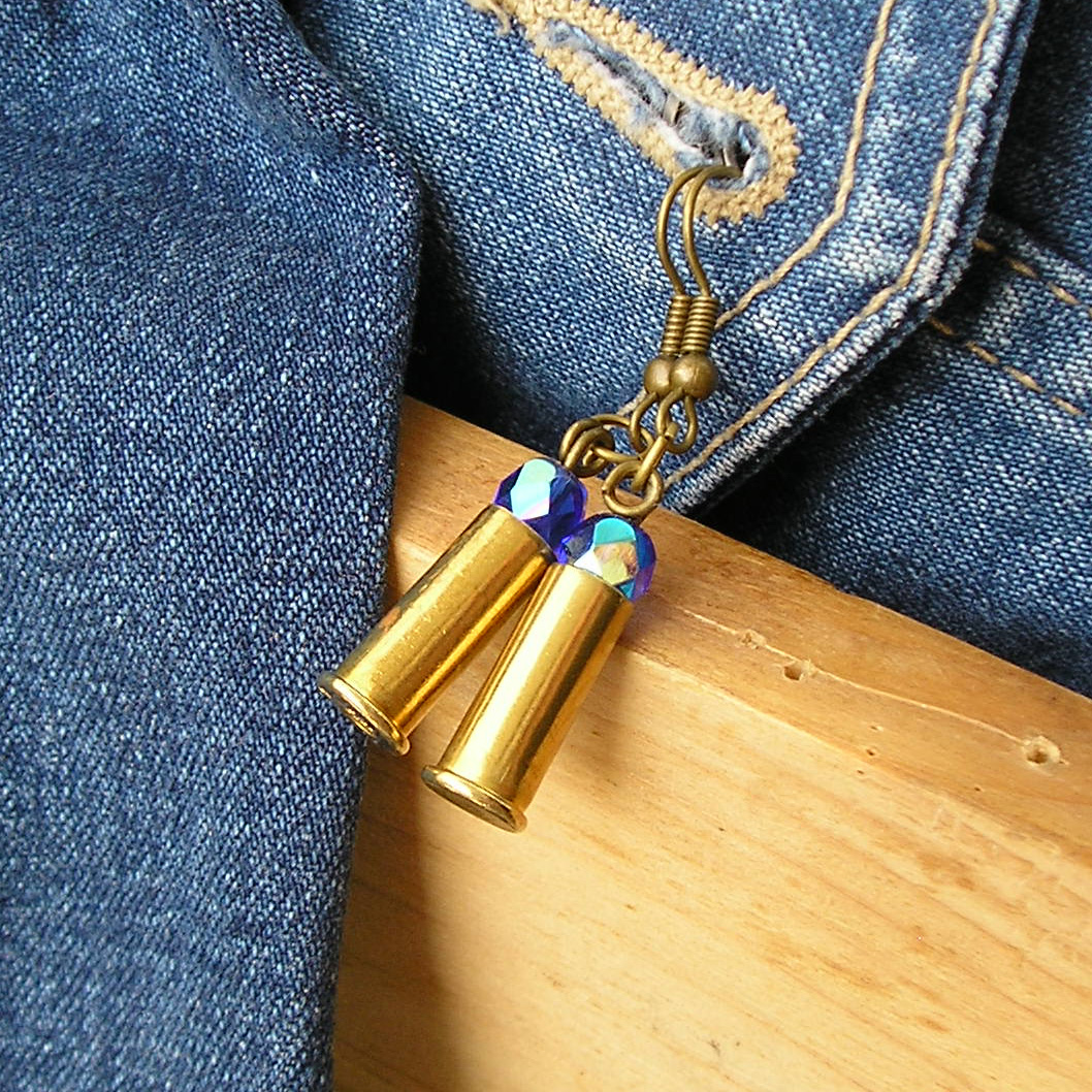 náušničky mini tm. modré