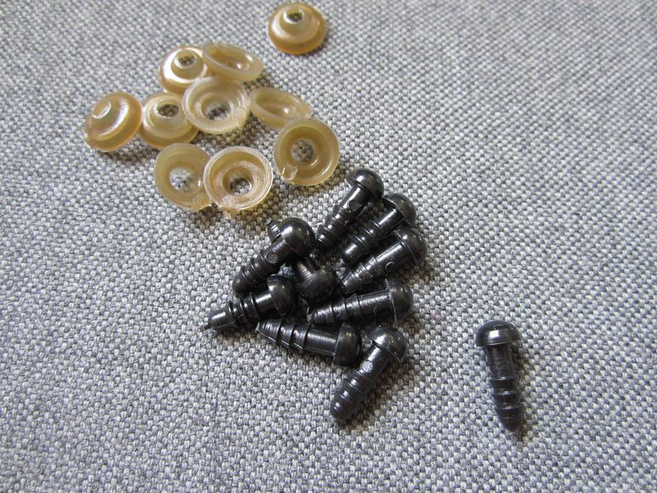 Bezpečnostní oči, černá barva, 6mm - 5párů