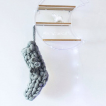 Vánoční pletená ponožka z merino vlny Mikulášská