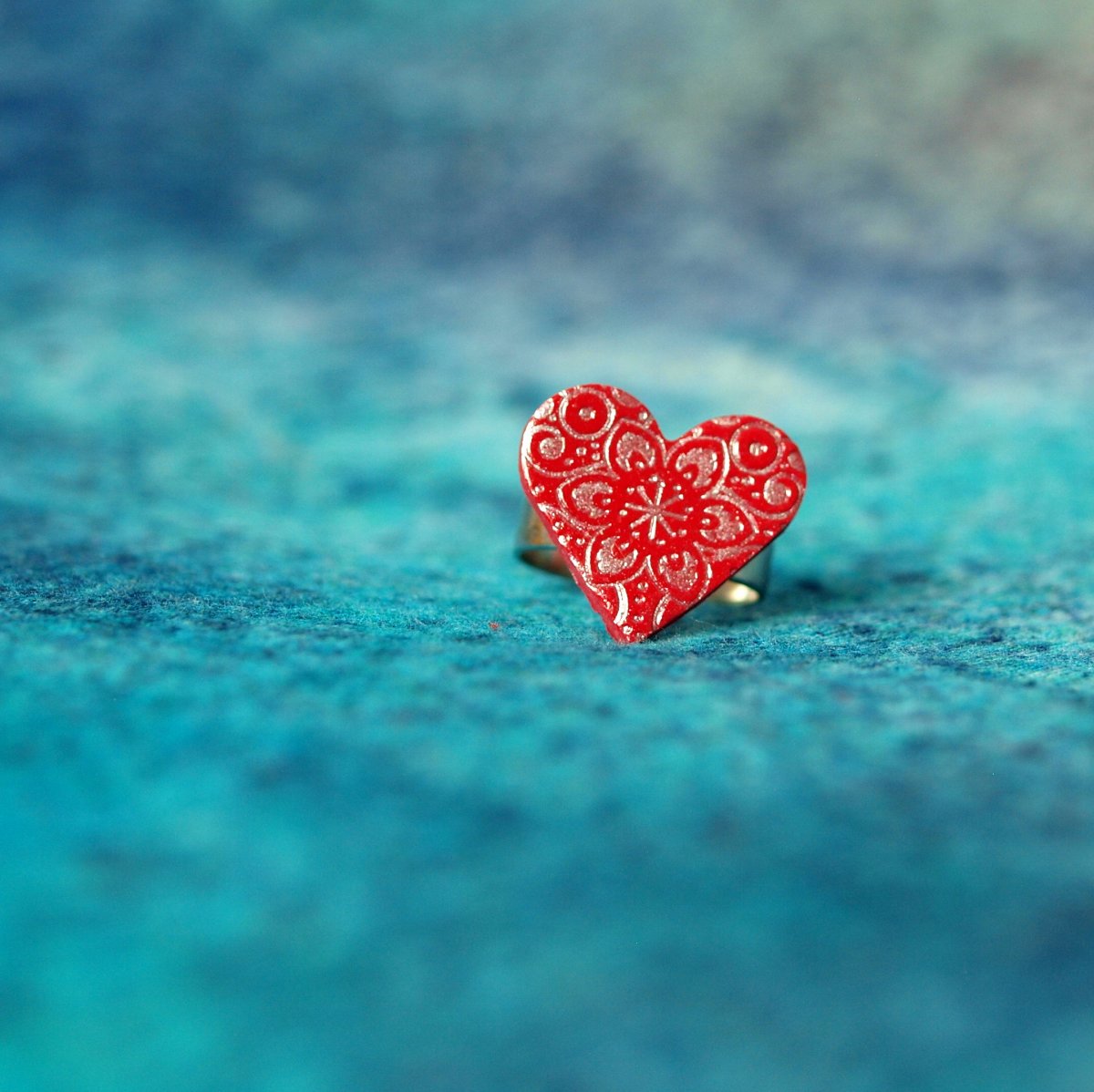 Prsten - Karmínové srdce