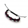 Fuchsiový Shamballa náramek na černé