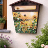 Ručně malovaná poštovní schránka – slunečnice a luční květy | Originální dekorace na dům