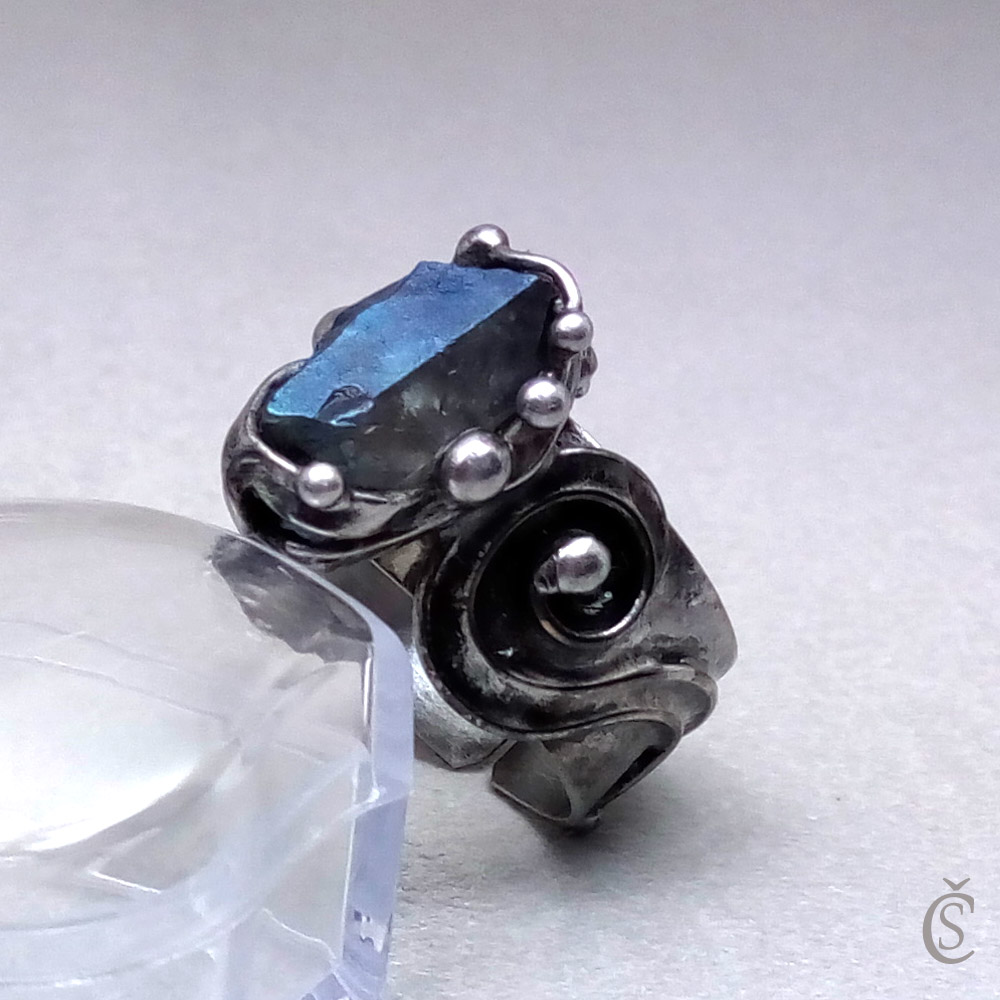 Prsten s Křišťálem Aqua