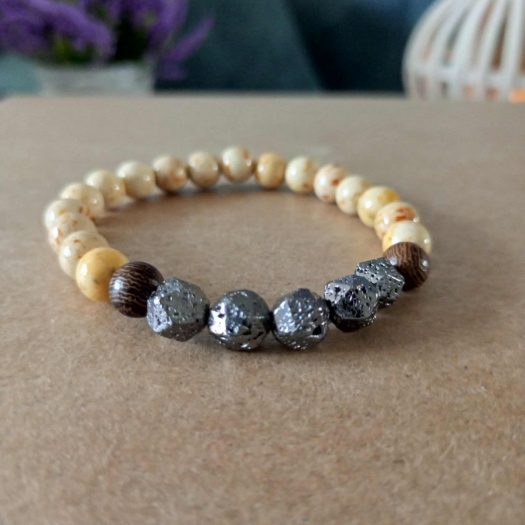Náramek magnezit a pyrit