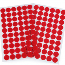 Suchý zip samolepicí kolečka 15 mm - červená