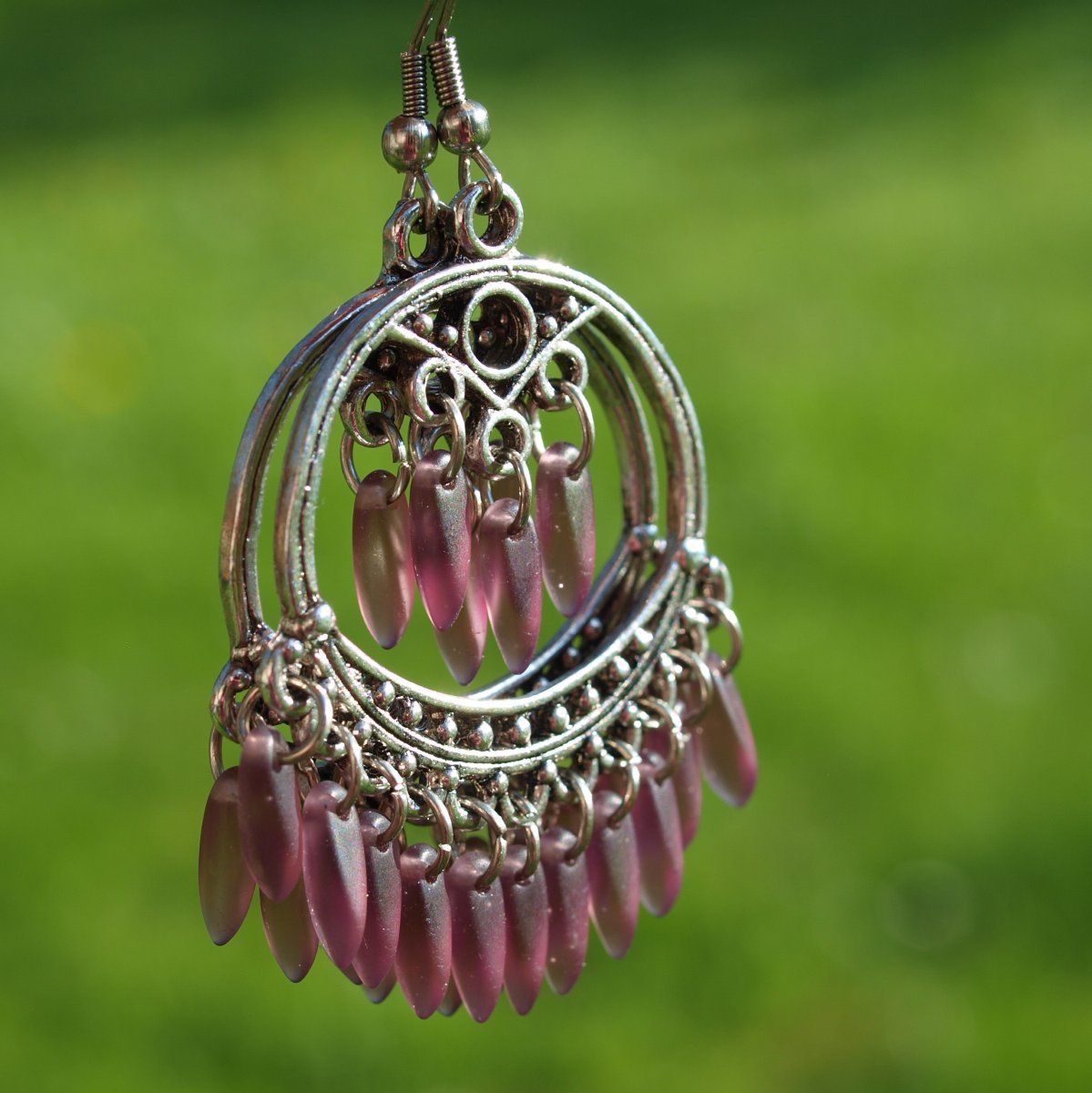 Náušnice - fialové kapky