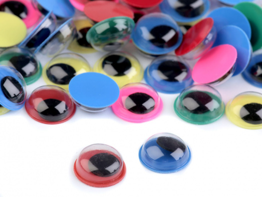 Plastové oči barevné - 20 kusů