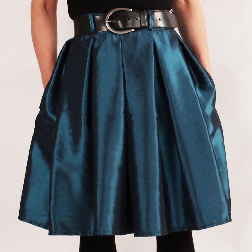 FuFu sukně skládaná petrolejová