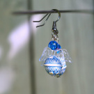 Náušnice - ornament modrý anděl