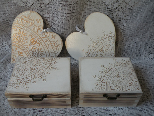 Svatební romantická krabička ( na prstýnky)