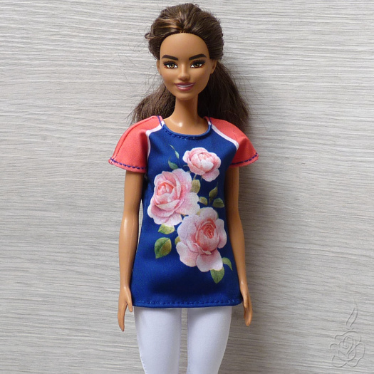 Tričko s růžemi pro Barbie