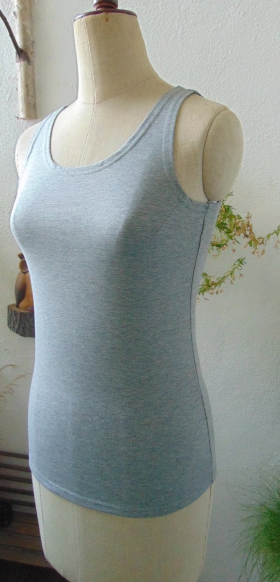 Tílko s kulatým výstřihem - barva šedý melír (bavlna)