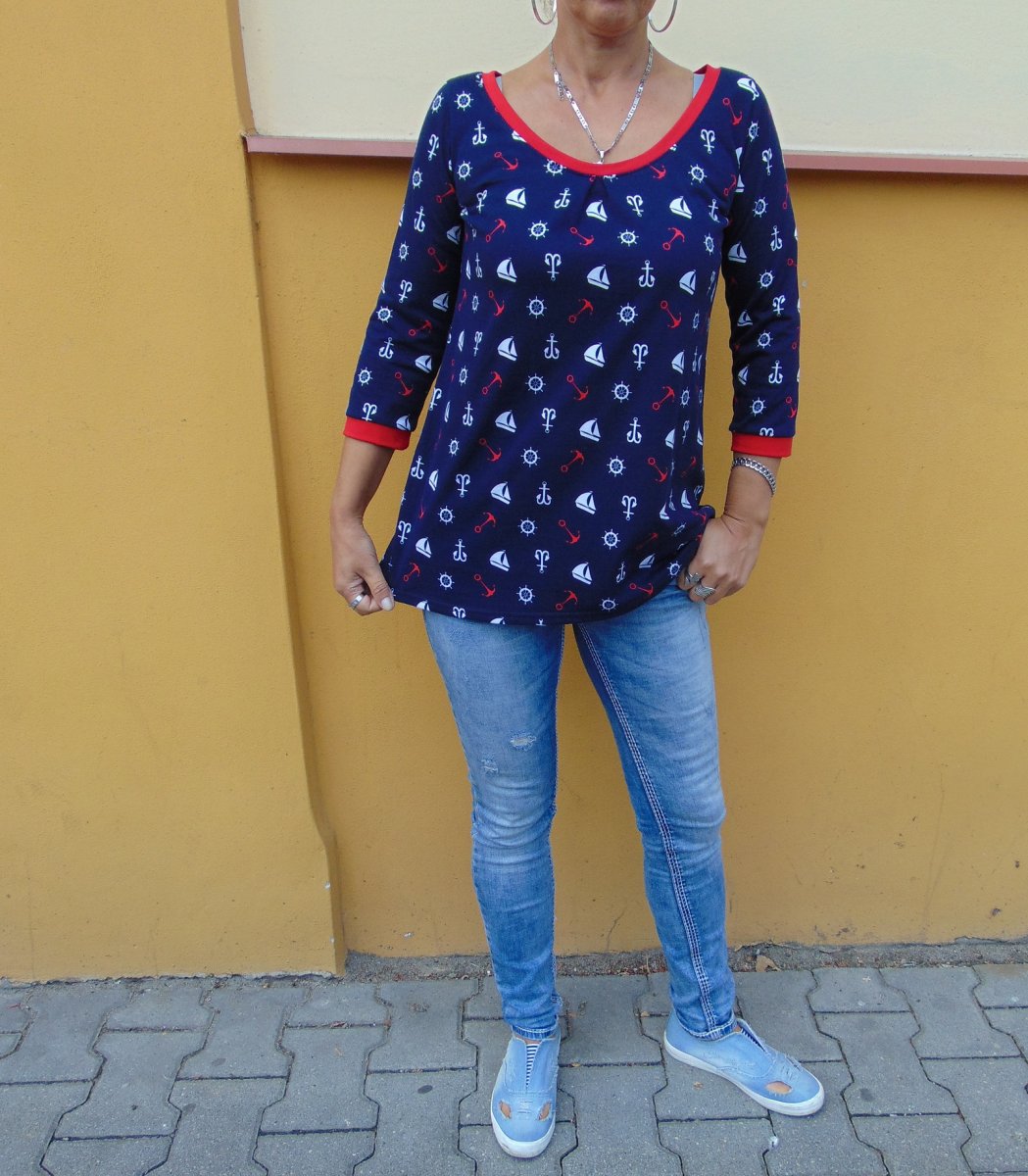 Volné tričko s 3/4 rukávem S - XXXL