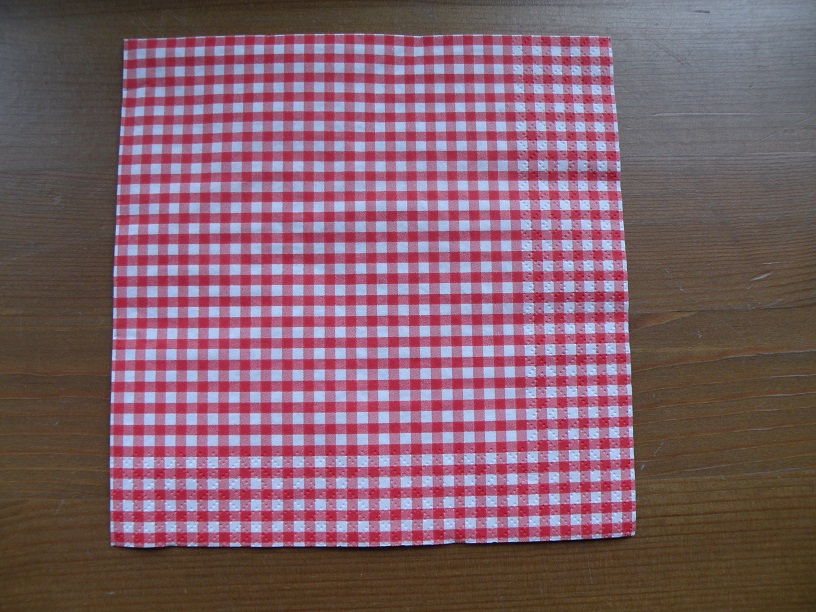 Ubrousek vzor kostičky červené
