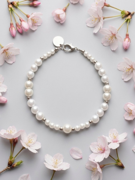 Perlový náramek - S. Steel