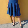 Půlkolová sukně - barva tmavě modrá (bavlna)