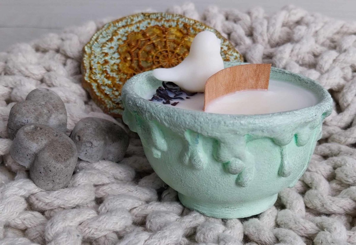 Svíčka beton pastelově zelená