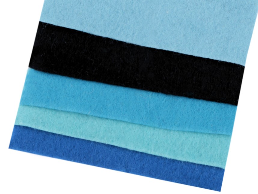 Sada dekorativních filců / plstí 10 x 45 cm (5ks)