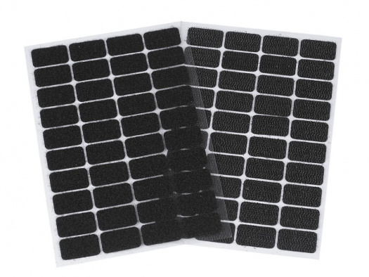Suchý zip samolepicí obdélníčky 15 x 25 mm - černá