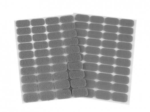 Suchý zip obdélníčky 15 x 25 mm - šedá