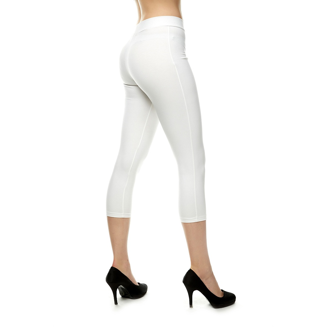 3/4 bavlněné legíny – GINA / bílá, vel. M, L, XL