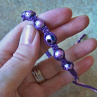 Náramek macramé/shamballa - fialový