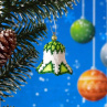 Vánoční ozdoba - zvoneček zelenozelený