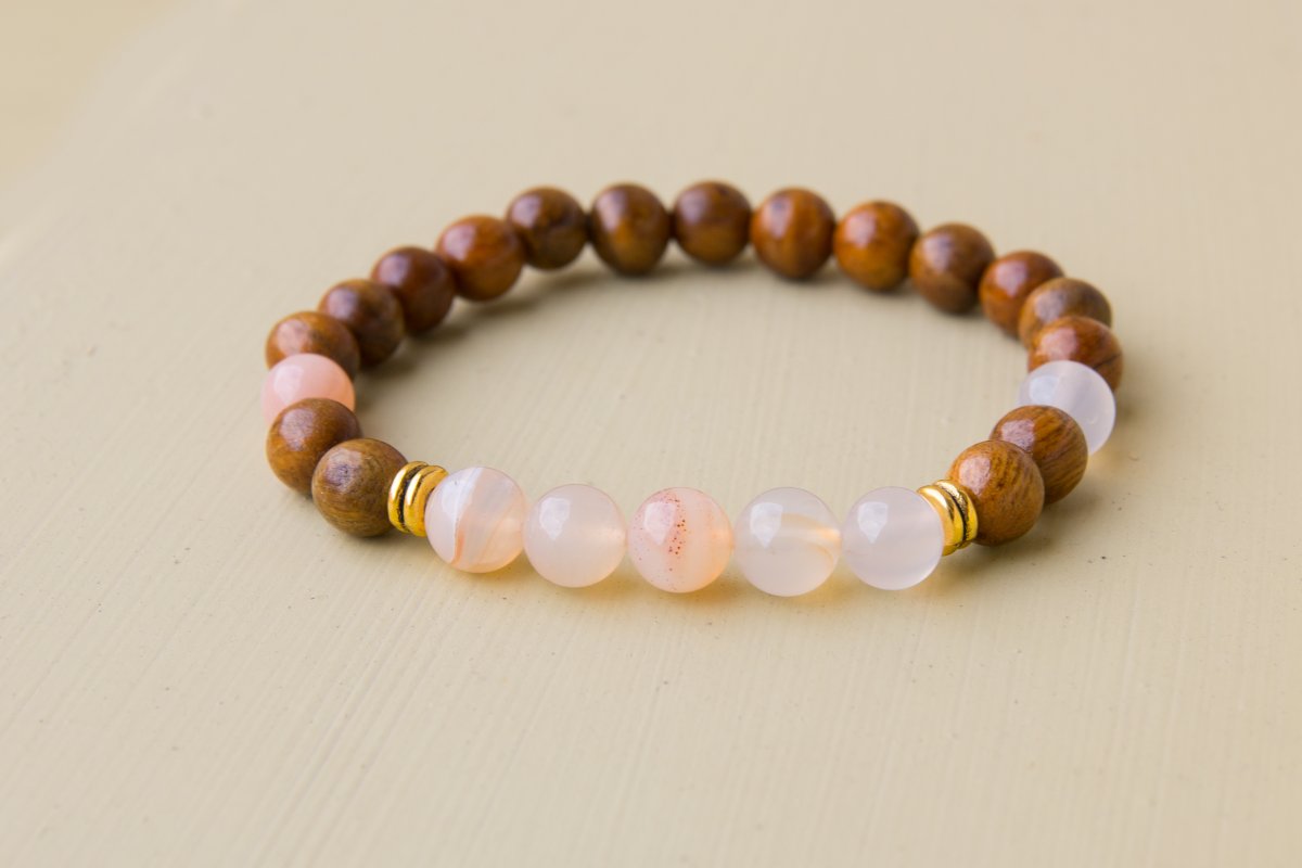 Energetický náramek- Achát a Santalové dřevo