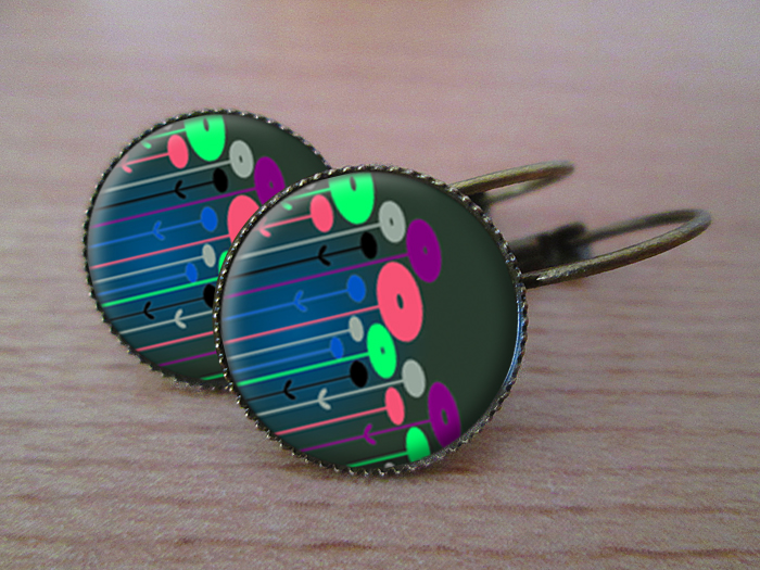 VINTAGE VISACÍ NÁUŠNICE - Barvičky