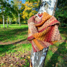 Háčkovaný šátek - podzimní harmonie (merino)