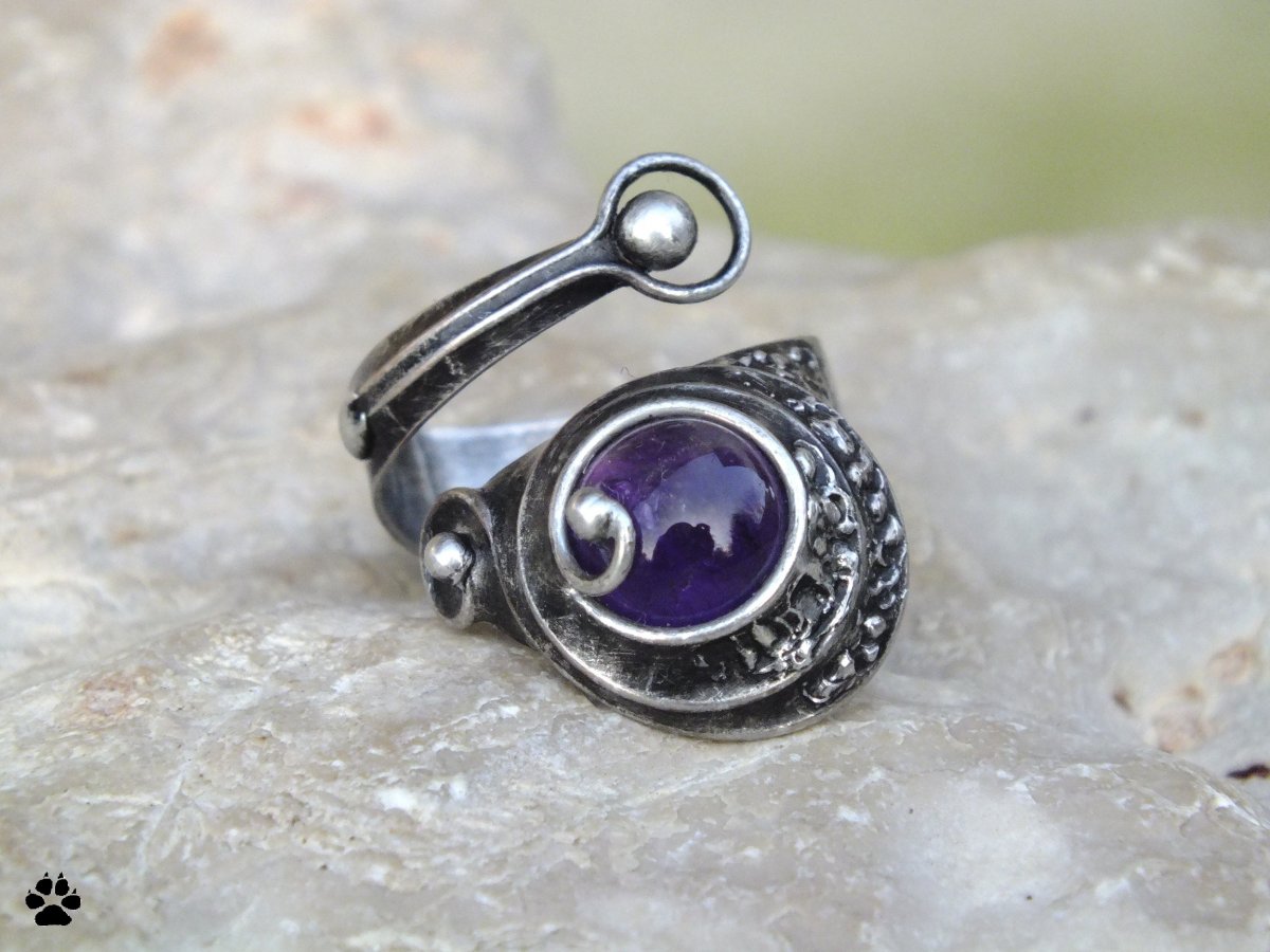 Kroužek - prsten s ametystem