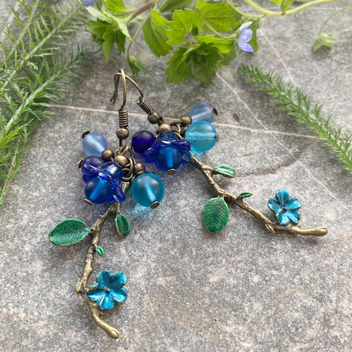 Modřenec - náušnice