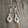 Bílé perličky - bezozdobný náhrdelník + náušnice