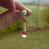 Indian pink Swarovski srdce - klipsové náušnice