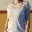 Tričko s tylovým sedlem - barva pudrová (viskóza)