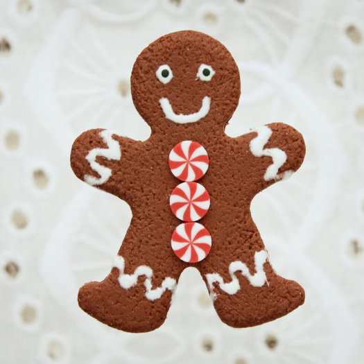 Gingerman, perníkový panáček, brož fimo