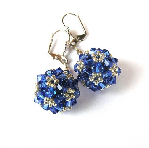 Safírové kuličky Swarovski