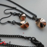 Set Swarovski Elements rose gold SS9