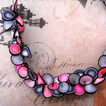 Fimo sada- jemná růžovo stříbrná - náhrdelník+náramek na přání