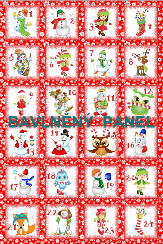 BAVLNĚNÝ PANEL / I NA ADVENTNÍ KALENDÁŘ/ 40X60 cm  AKN16