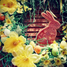 Velký velikonoční věneček s králíkem