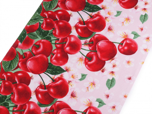Bavlněné vaflové piké šíře 50 cm (10cm) - třešně