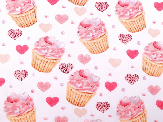 Bavlněná látka šíře 160 cm (10cm) - cupcake