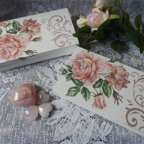 Krabička dárková, svatební romantická vintage růže