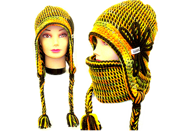 SOUPRAVA UŠANKY A NÁKRČNÍKU S APLIKACÍ- MERINO