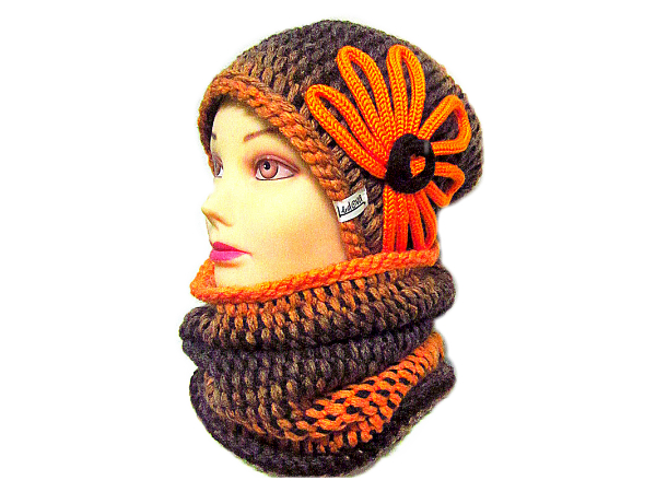 SOUPRAVA ČEPICE A NÁKRČNÍKU OMBRÉ/dvojnit