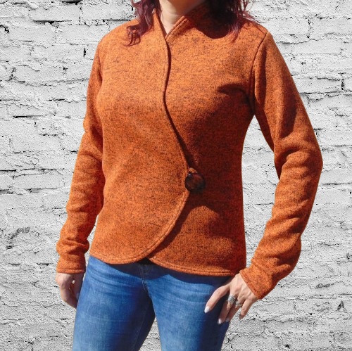 Zavinovací svetřík - barva rezavá (svetrovina)