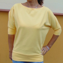 Tričko s netopýřími rukávy  - barva žlutá S - XL