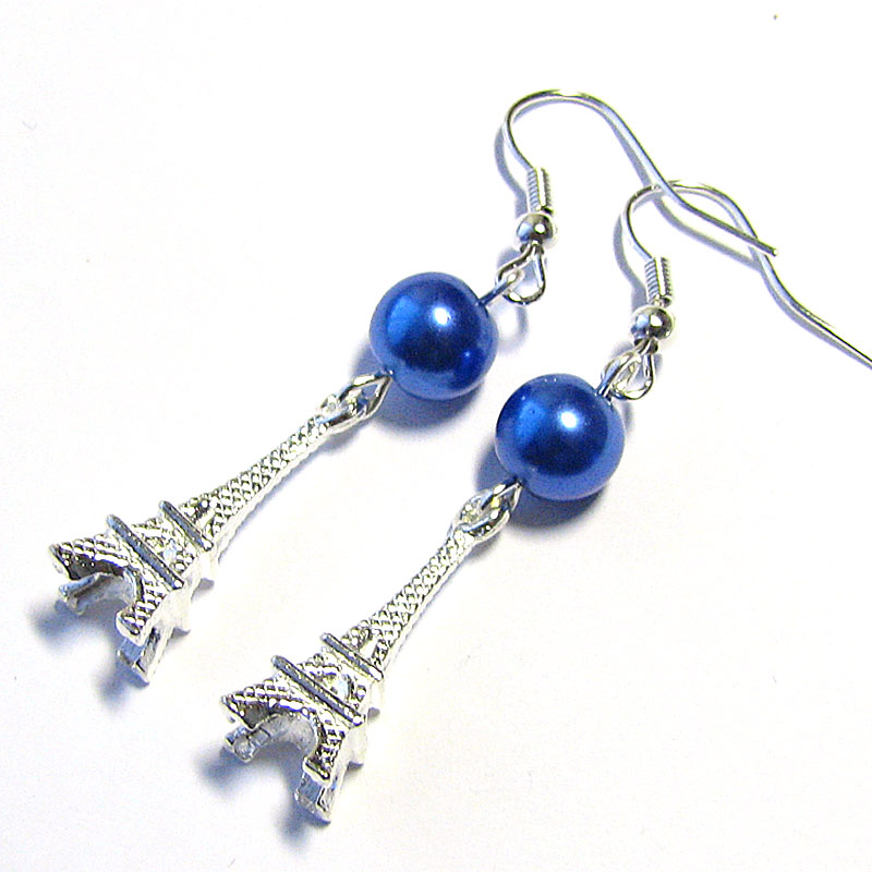 Eiffelovka s modrou perličkou 