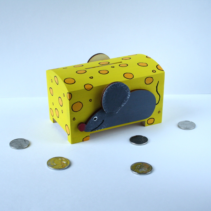 Sýrová pokladnička s myškami